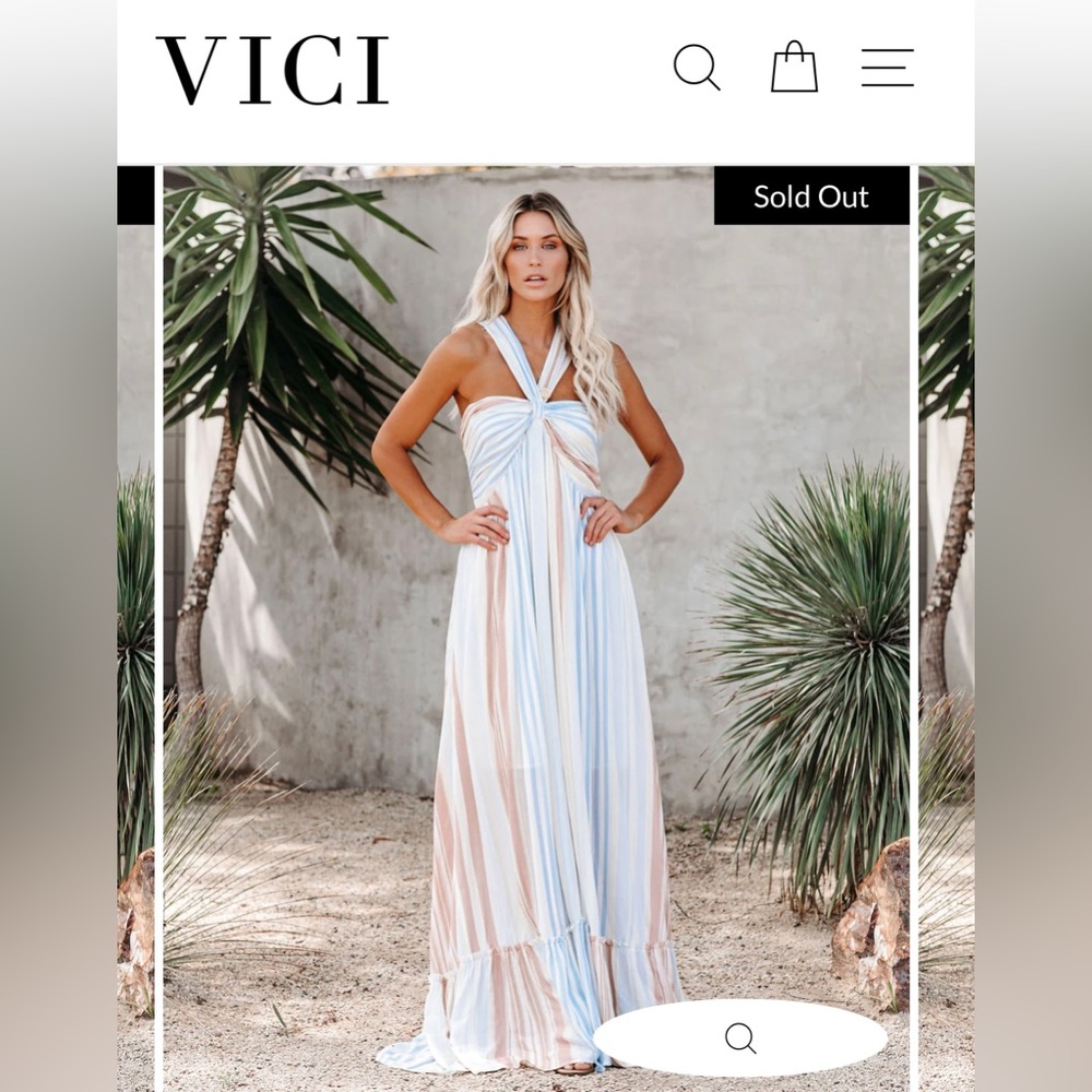 VICI ANGEL ISLAND STRIPED MAXI DRESS